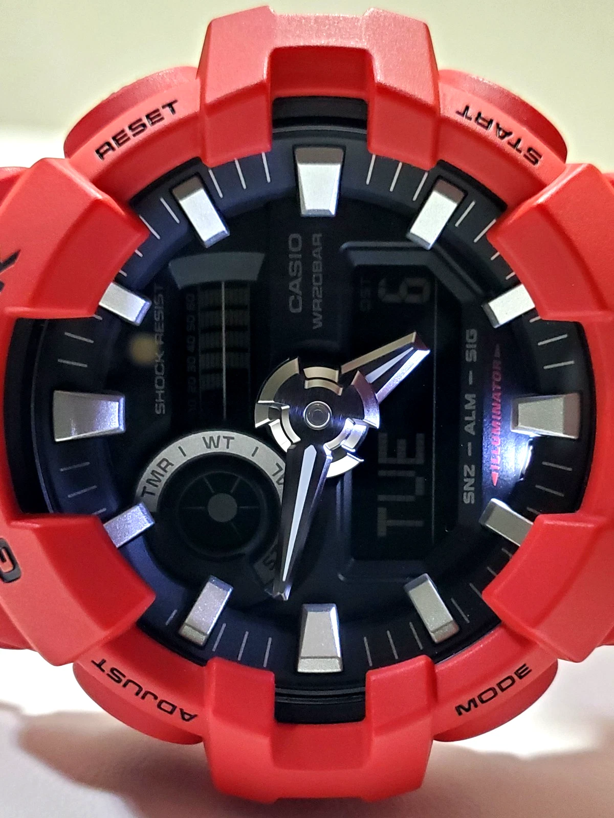 Reloj Digital Casio G-Shock Ga-700-4A Mod 5522 Super Iluminador Rojo/Negro - Image 10