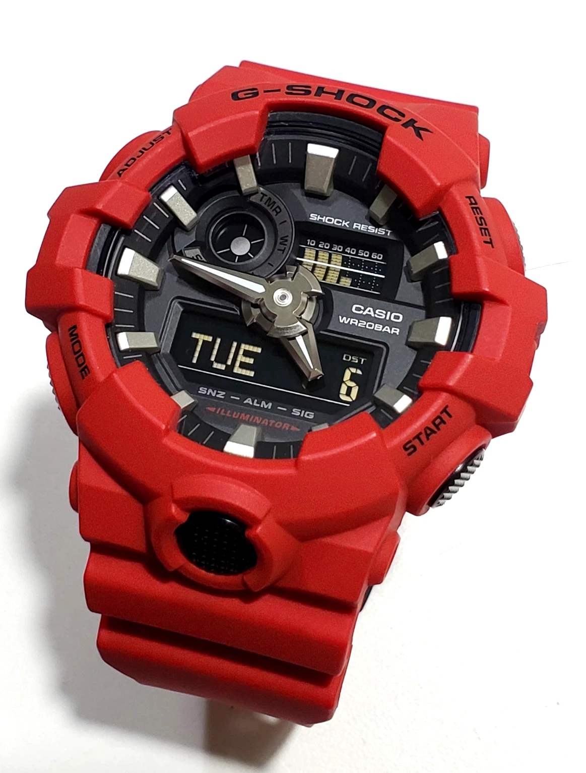 Reloj Digital Casio G-Shock Ga-700-4A Mod 5522 Super Iluminador Rojo/Negro - Image 3