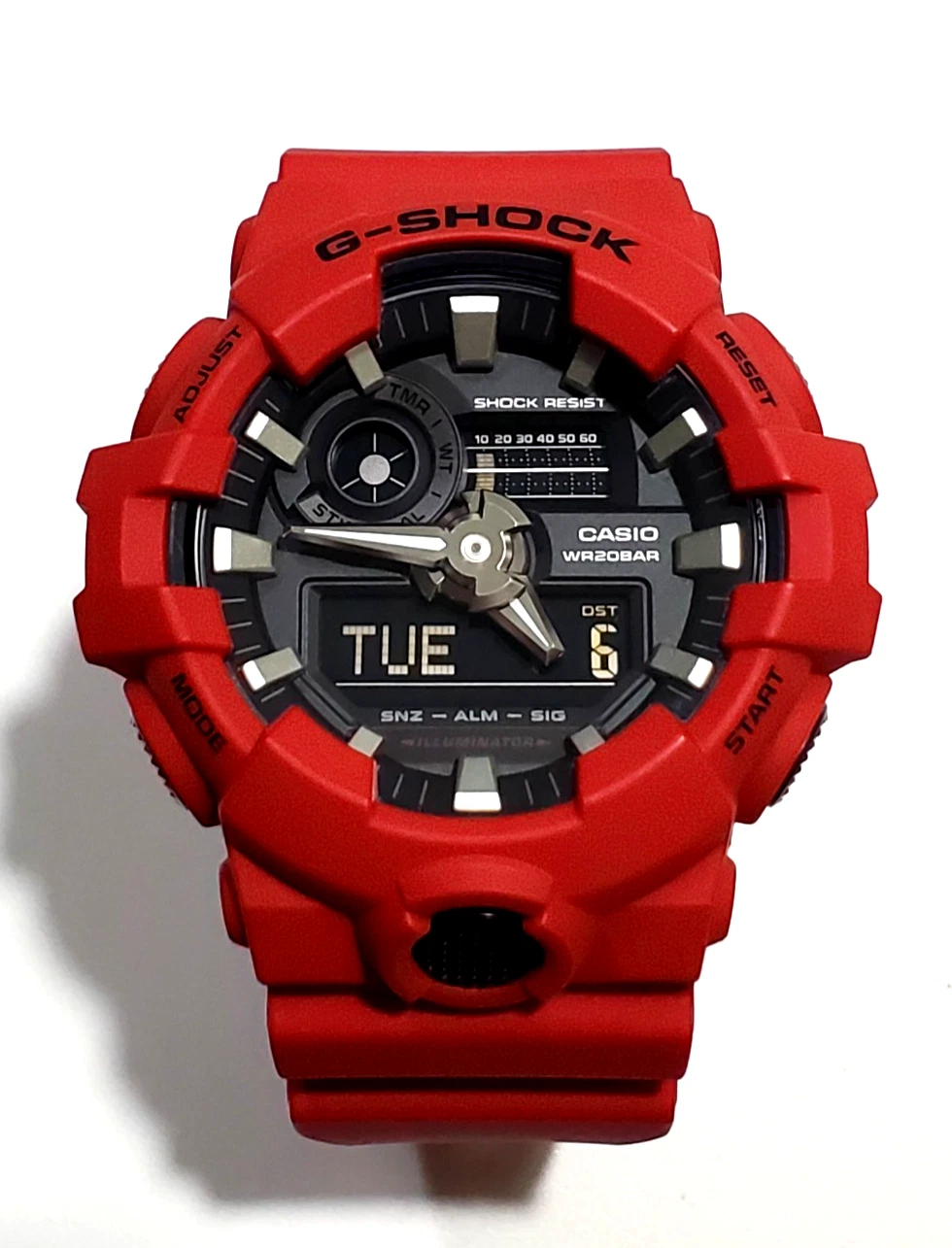 Reloj Digital Casio G-Shock Ga-700-4A Mod 5522 Super Iluminador Rojo/Negro - Image 4